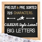 Changeable Felt Letter Board with Letters, Pre Cut & Sorted 725 Letters, Firs...