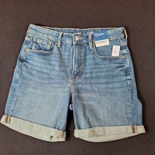 Old Navy Denim Shorts HIGH-RISE OG STRAIGHT SECRET-SMOOTH POCKETS SIZE 12