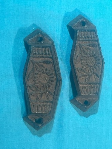 Set of Two Scrolled Cast Iron Drawer Finger Cup Pulls Set of Two (2) 9001 - Picture 7 of 19