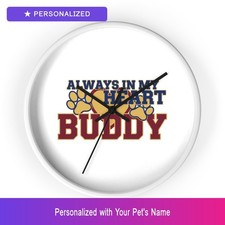 Custom Dog Memorial Pet Wall Clock Personalized Name Home Decor Dog Easter Gift