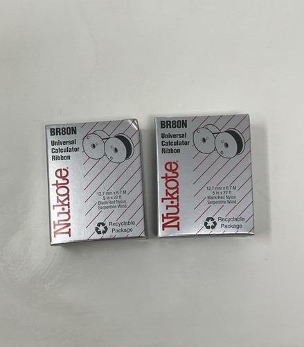 Cinta calculadora universal NuKote BR80N - negra y roja - 0,5 pulgadas x 22 pies - Juego 2 - Imagen 8 de 11