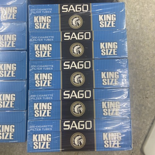 Sago Blue King Size Cigarette Tubes 200 Per Box 10 Boxes, 2000 Tubes Total - Picture 3 of 4