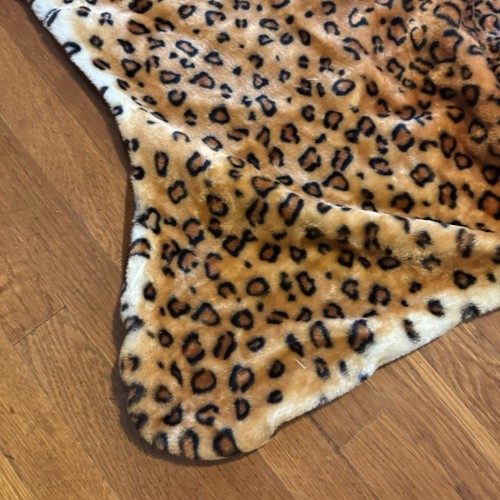 Gepard Leopard Tiger Raubkatze Kunstfell Teppich Decke Bezug Plüsch Stofftier Kopf Vintage - Bild 7 von 19