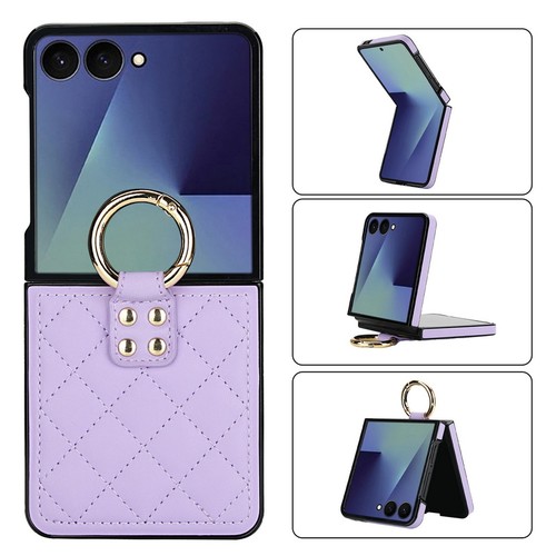 Leather Ring Holder Case For Samsung Galaxy Z Flip7 FE Flip6 Flip5 Flip4 3 Cover - Picture 15 of 17