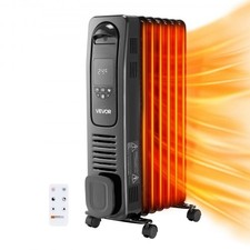 VEVOR Electric Oil Filled Radiator, 1500W Radiant Space Heater with LED Screen,