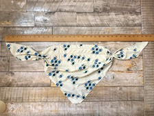 Vintage Triangle Head Scarf Headscarf Beige W/ Blue Green Octagons Made In USA