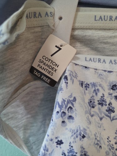 NWT Laura Ashley 7 PAIRS SZ Large Cotton Spandex Panties Assorted Tagless L59540 - Picture 3 of 11