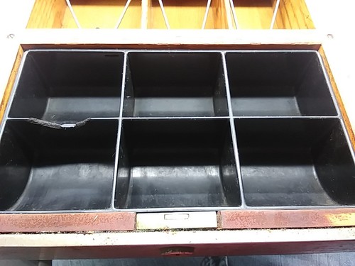 VINTAGE SMITH CORONA? ADDING MACHINE CASH REGISTER WITH WOODEN DRAWER NO KEY - Picture 6 of 24