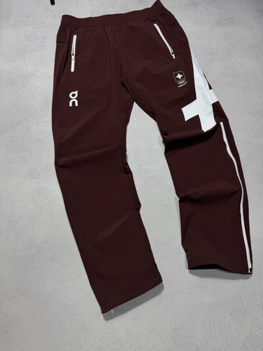 Pantalones de chándal olímpicos suizos ON para correr de nailon con pesas para hombre talla M rojo oscuro - Imagen 4 de 16