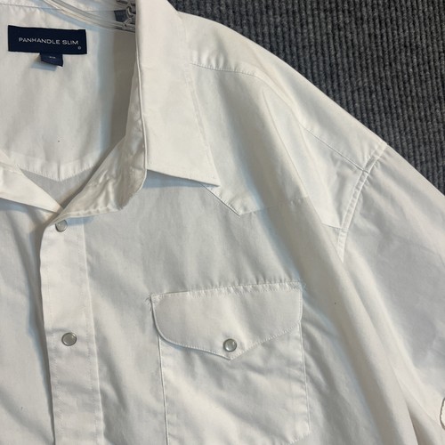 Panhandle Slim Mens Pearl Snap Western Shirt Size 3XL White Short Sleeve Cowboy - Picture 3 of 8