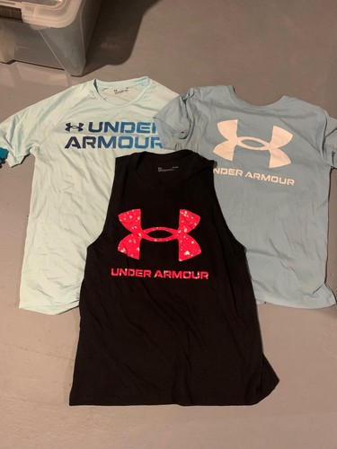 lot of girls Under Armour shirts 2 t shirts and 1 tank top