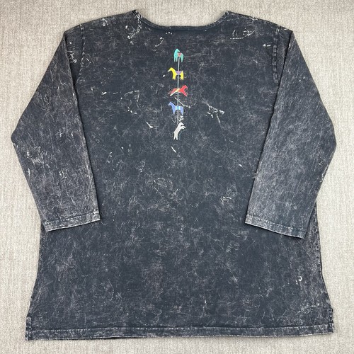Sabaku Artwear Shirt Women’s Sz L Little Horse Necklace Gray Pullover 3/4 Sleeve - Picture 8 of 9
