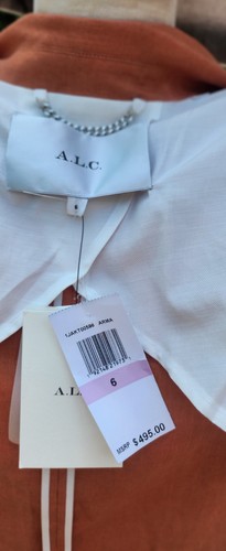A.L.C. Neu mit Etikett Damen Leinen - Jacke teilweise gefüttert lachsfarben Gr.6 - Bild 4 von 4