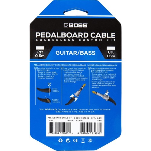 Boss BCK6 Premium Solderless Pedalboard Cable Kit (6-Piece) - Picture 2 of 4