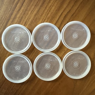 Vintage Set of 6 Tupperware Tupper Seal 3  Lids 297 Clear Sheer Round