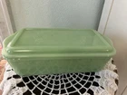 Fire King Jadeite Refrigerator Dish W/ Lid Philbe Pattern