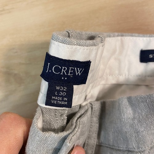 J.Crew gerade Passform hellgrün Leinenmischung Anzughose Herren W32 L30 - Bild 3 von 8