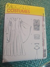 McCall's Renaissance Medieval Gothic Costume Pattern M4492 Sz EE 14-20 UNCUT