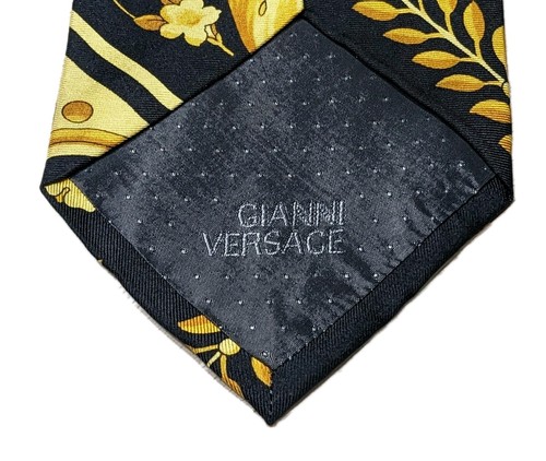 GIANNI VERSACE COUTURE Silk Tie Baroque Floral Print With Black and Gold Color - Bild 7 von 12