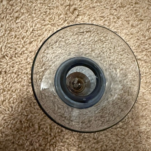 Vintage Kerzenständer aus Glas mit blauen und orangen Akzenten - Bild 3 von 7