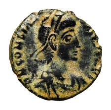Spearing Gladiator Scemne Half Roman Coin Constantius II (337-361). Æ SMKL