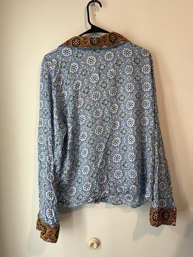 Top de pijama Anthropologie para mujer Forest Fable XL blanco azul floral ropa para dormir - Imagen 4 de 4