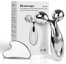 Gua Sha & Face Roller Set – Stainless Steel Facial Tool, Skin Sculpting & Relaxi