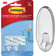 Command Clear Small Hooks, 2 Hooks, 4 Strips 17092CLR-ES-2PK Command 2.56 per strip