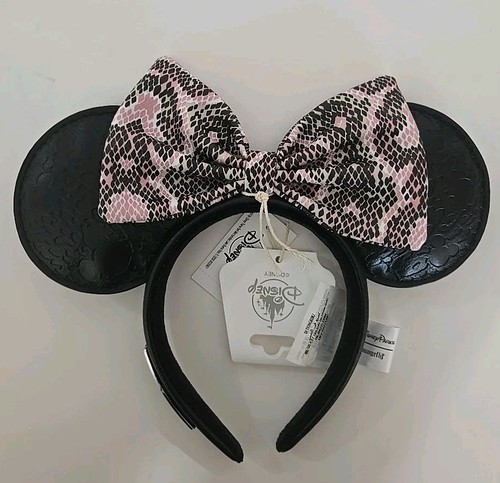 Disney Parks Loungefly New Animal Print Minnie Mouse Bow Ears Headband One Size - Picture 1 of 7