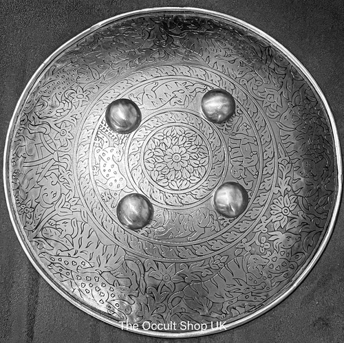 11” Antique Persian Mughal shield Sikh Dhal hand engraved Weapon Sword Talwar Om - Imagen 2 de 3