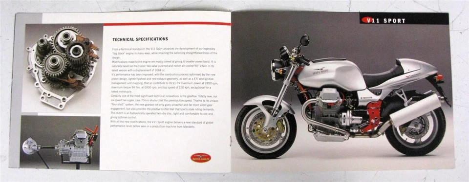 MOTO GUZZI V11 Sport Motorcycle Sales Brochure c2003 English - Image 3 of 4