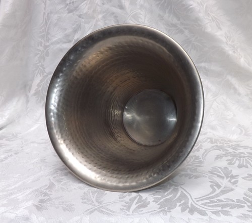 Vintage Metal Silver Tone Fluted Decorative Vase - Picture 16 of 17