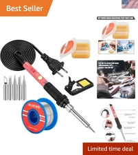 Professional Soldering Iron Kit 60W - 10-in-1 Tools with Heat-Resistant Handle