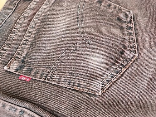 Vtg Levis 550 Relaxed Fit Jeans 36x30 Maroon 100% Cotton Made In USA - Picture 12 of 14