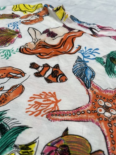 Zara Meerjungfrau T Shirt Damen L Bunt Print Relaxed Fit Doppelseitig Neu Top - Bild 13 von 17