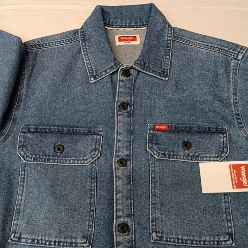Wrangler Blue Denim Jacket Overshirt Outdoor Workwear Shacket Size S Small NWT - Picture 4 of 9