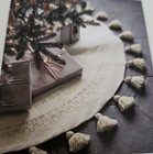 BN Hearth and Hand Ivory Embroidered Tree Skirt Tassel Trim 46"-58"