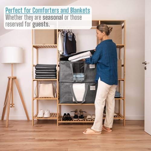 8 Pack Moving Bags, Comforter and Blanket Storage Bags for Closet, Moving - Picture 5 of 7