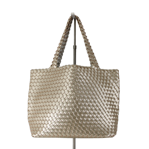 Ilse Jacobsen Geldbörse 17" x 12" x 6" gold zwei Henkel Polyurethan Portemonnaie - Bild 1 von 10