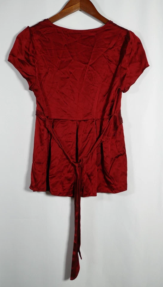 Babydoll de seda vintage Express para mujer Y2K talla M rojo atado sirena romántica Foto 4 de 4