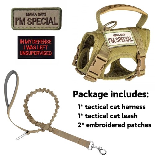Adjustable Khaki Cat Harness and Leash Set Escape Proof for Outdoor Adventures - Picture 7 of 7