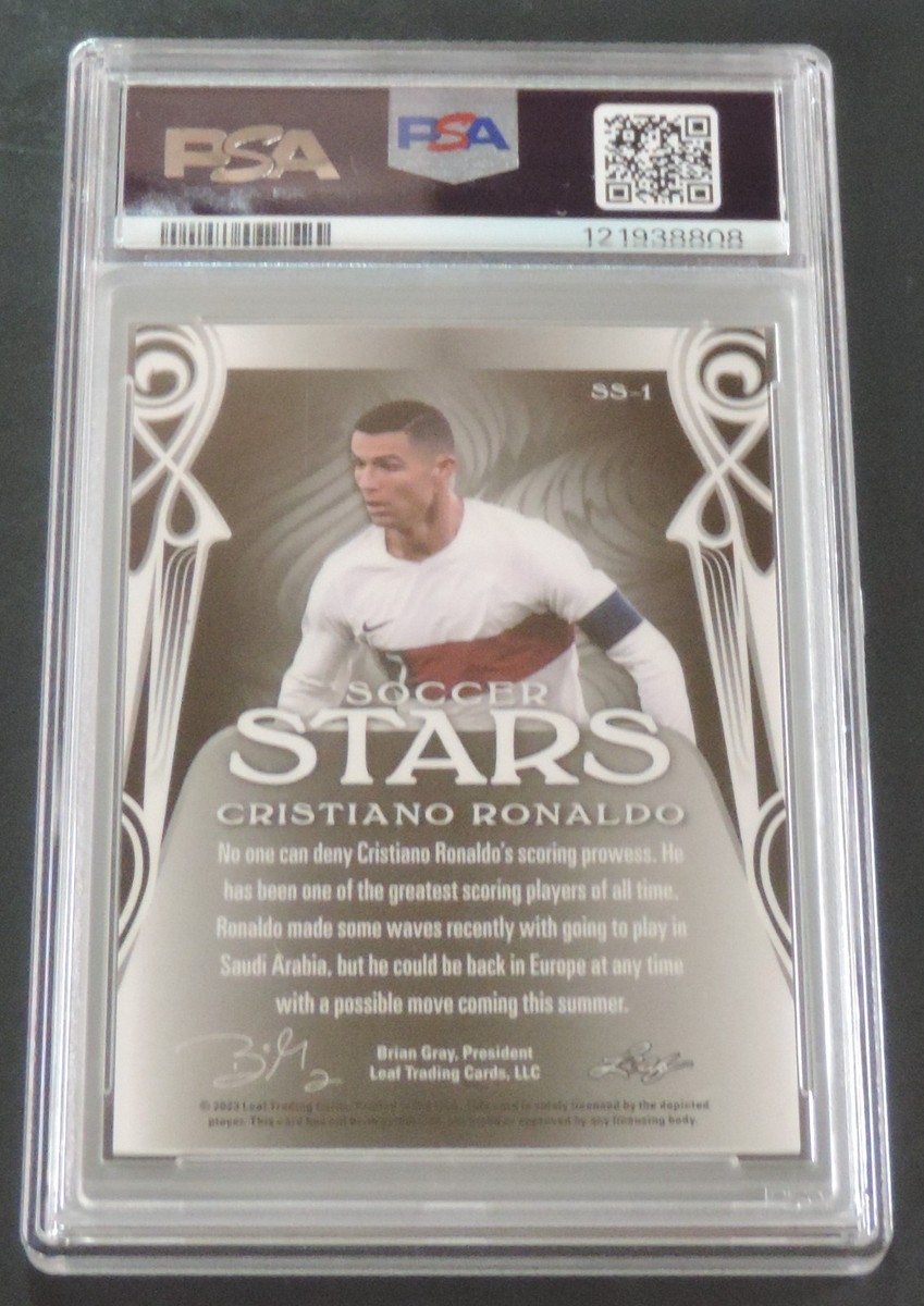 PSA 9 CRISTIANO RONALDO #ED 3/3 PORTUGAL WORLD CUP 2023 LEAF 