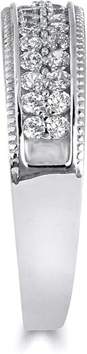 7,2 kt runder Ehering 3-teiliges Set echtes 14 K Weißgold passendes Band His Her - Bild 7 von 10