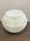 VTG Fire King White Wide Band Colonial Mixing Bowl 3-Pc. Set EUC!!!