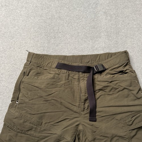 North Face Cargo Shorts Mens Medium Green Nylon Hiking Mountains Belted Utility - Picture 4 of 10