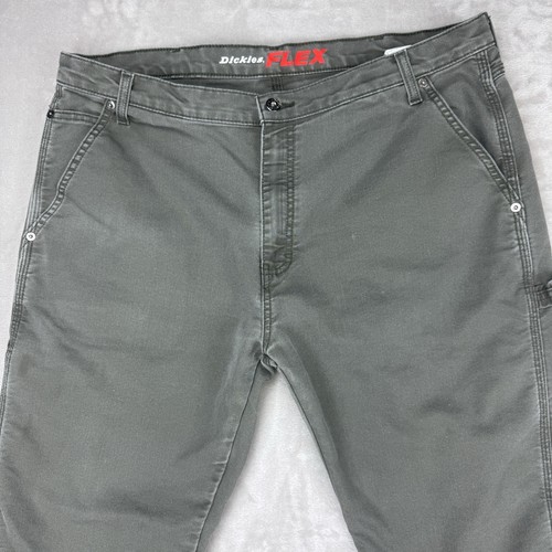 Dickies Carpenter Pants Men’s 38x32 Flex Regular Fit Olive Green Canvas Y2K - Picture 3 of 12