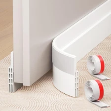 2 Pack under Door Draft Stopper, Adjustable Door Sweep Anti-Collision Strong Adh