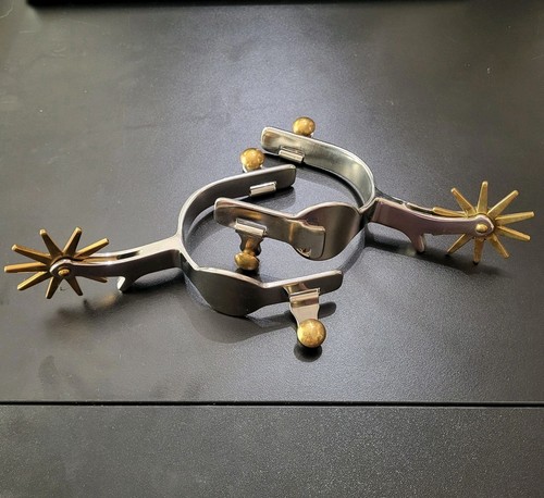 Vintage Western Cowboy Sporen Colorado Sattlerei silber & goldfarben