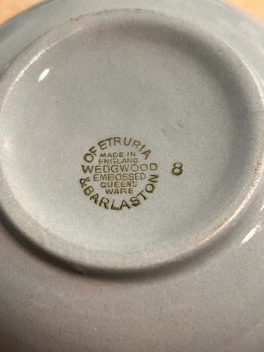 5-teiliges Set Wedgwood geprägte Creme auf Lavendel Muschelrand Queen's Ware Salat - Bild 9 von 12