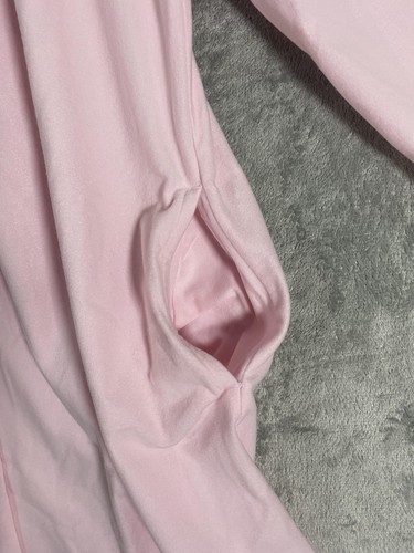 Vanity Fair Robe Womens Medium Pink Embroidered Button Front Long Lounge Cozy - Picture 12 of 13